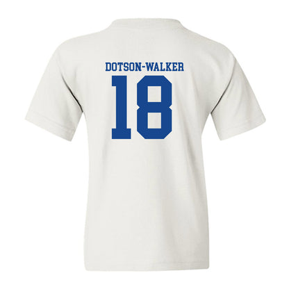 SMU - NCAA Football : Ka'Davion Dotson-Walker - White Youth T-Shirt-1
