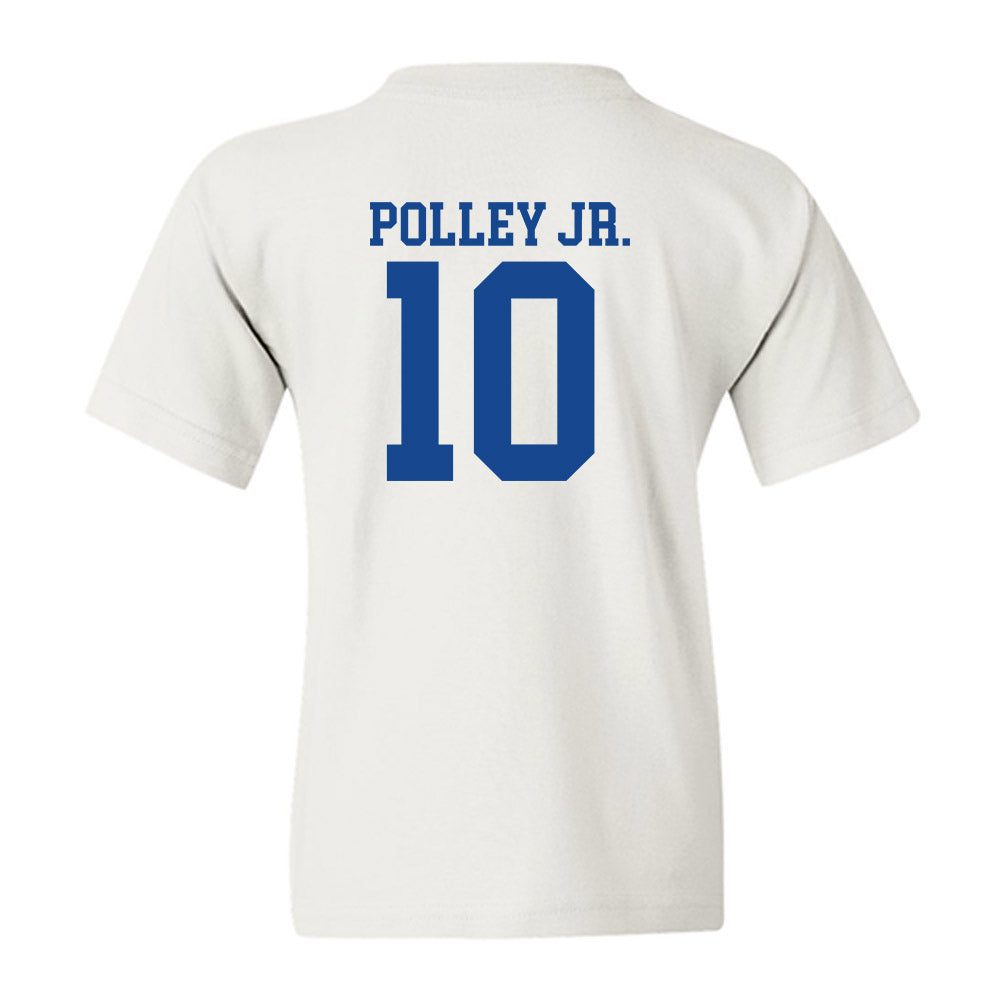 SMU - NCAA Football : Tyren Polley Jr. - White Youth T-Shirt-1