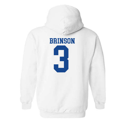 SMU - NCAA Football : Romello Brinson - White Hooded Sweatshirt-1