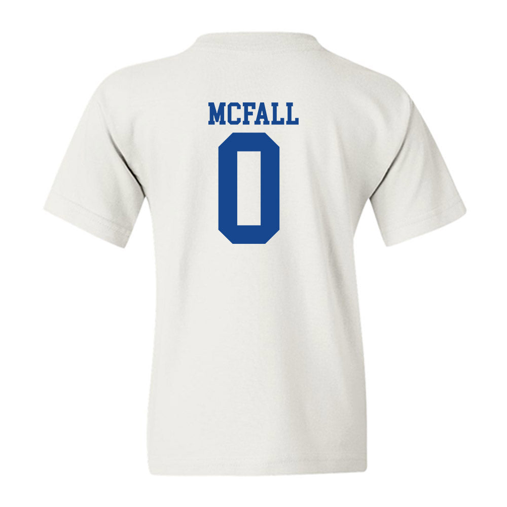 SMU - NCAA Football : Derrick McFall - White Youth T-Shirt-1