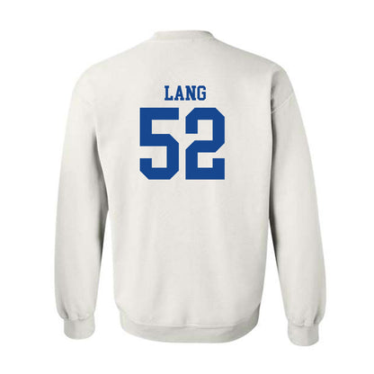 SMU - NCAA Football : Jahkai Lang - White Crewneck Sweatshirt-1