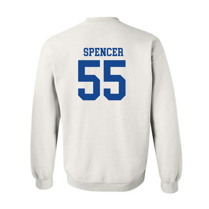 SMU - NCAA Football : Woo Spencer - White Crewneck Sweatshirt-1