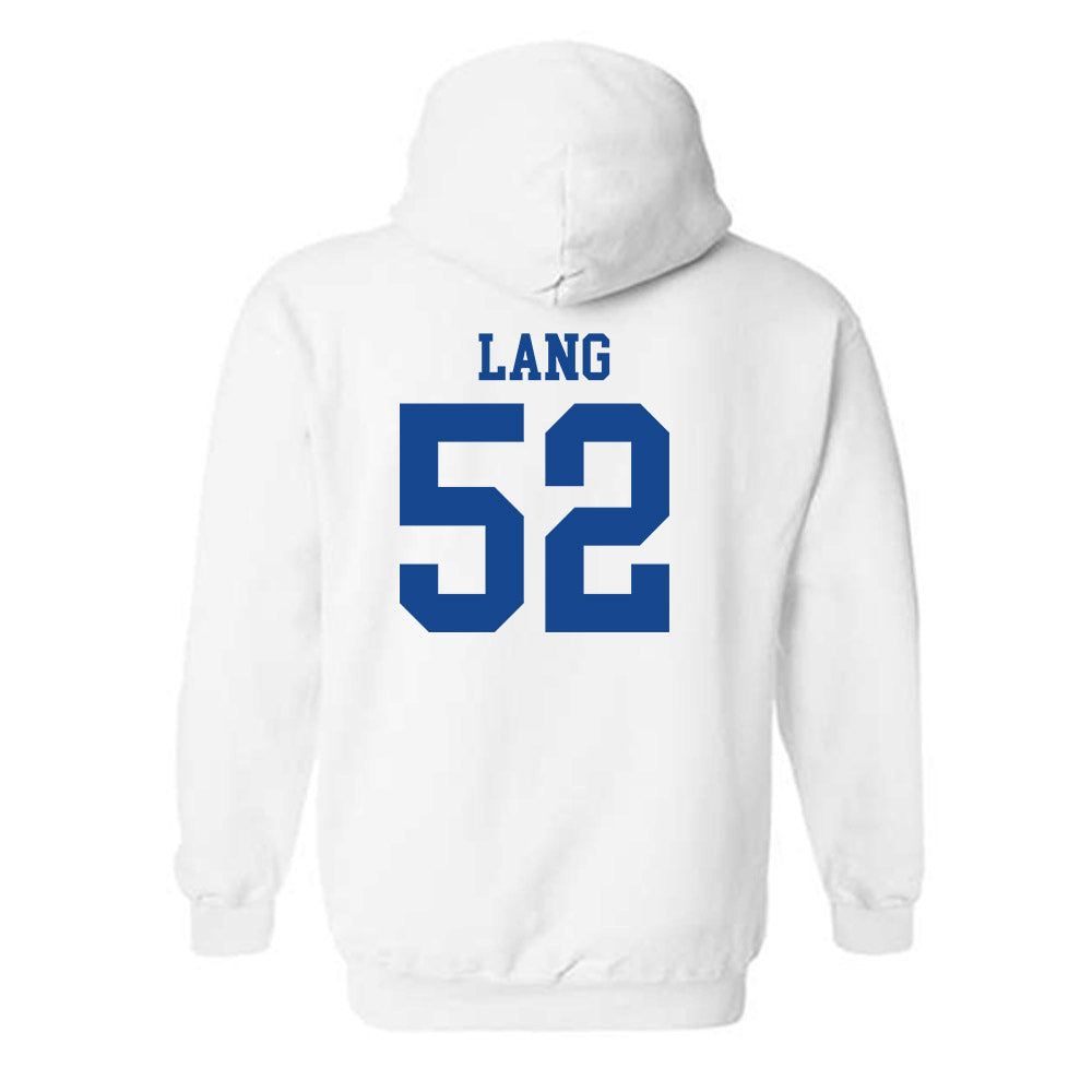 SMU - NCAA Football : Jahkai Lang - White Hooded Sweatshirt-1