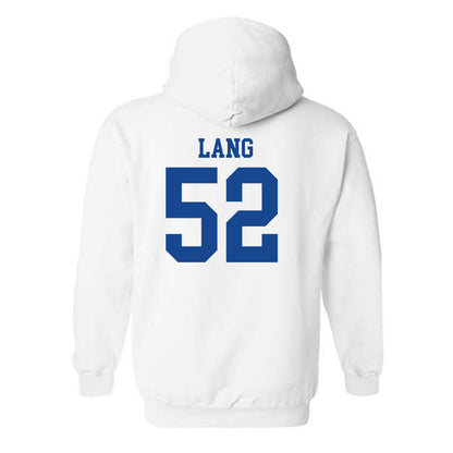 SMU - NCAA Football : Jahkai Lang - White Hooded Sweatshirt-1
