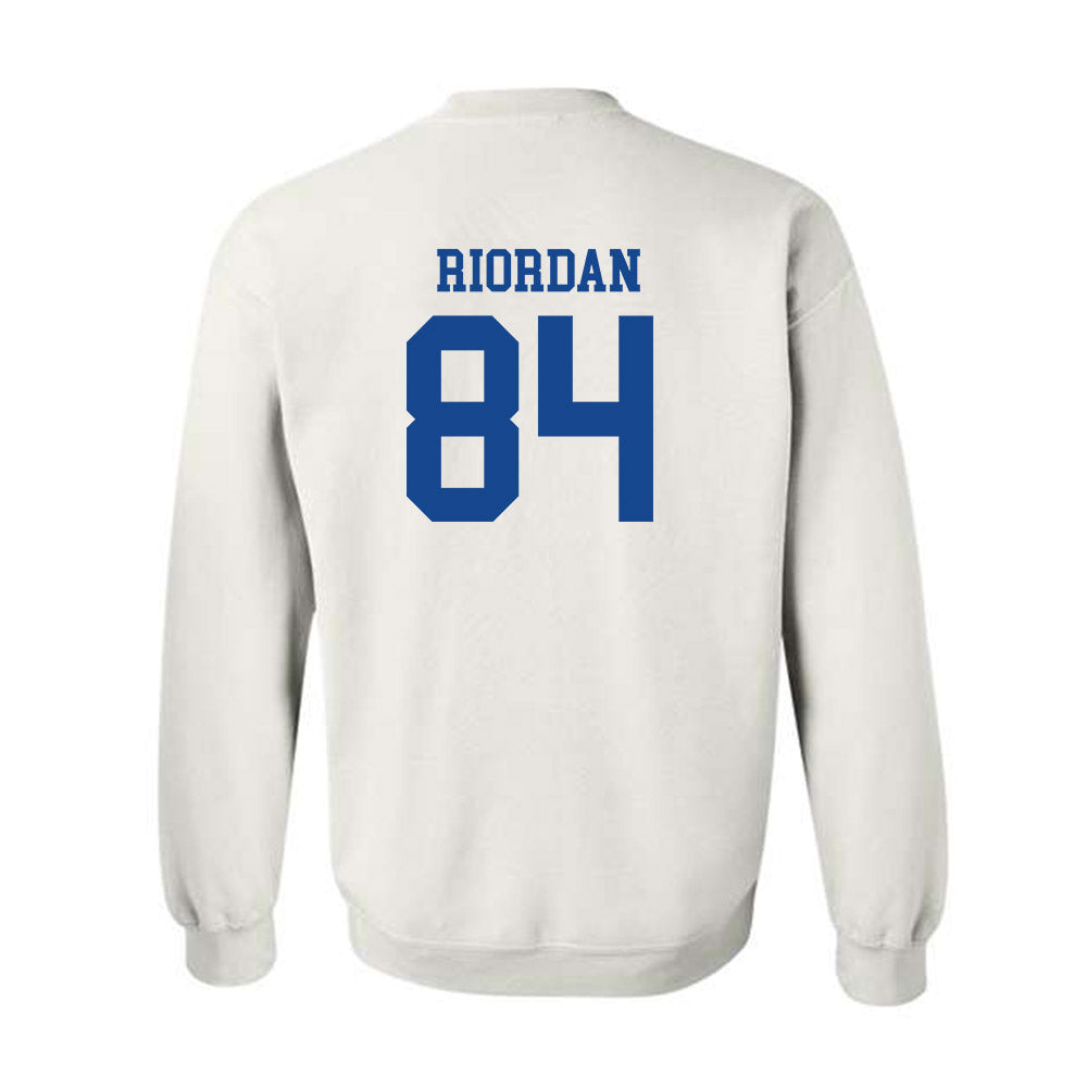 SMU - NCAA Football : Tripp Riordan - White Crewneck Sweatshirt-1