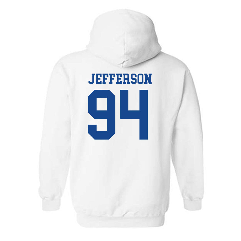 SMU - NCAA Football : Jonathan Jefferson - White Hooded Sweatshirt-1