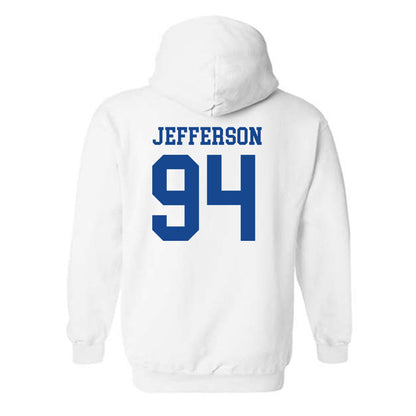 SMU - NCAA Football : Jonathan Jefferson - White Hooded Sweatshirt-1