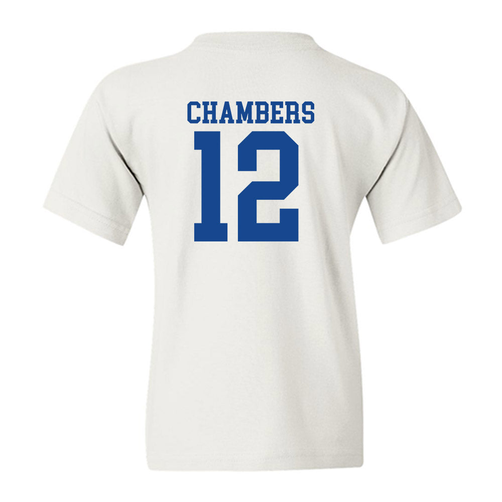 SMU - NCAA Football : Kyron Chambers - White Youth T-Shirt-1