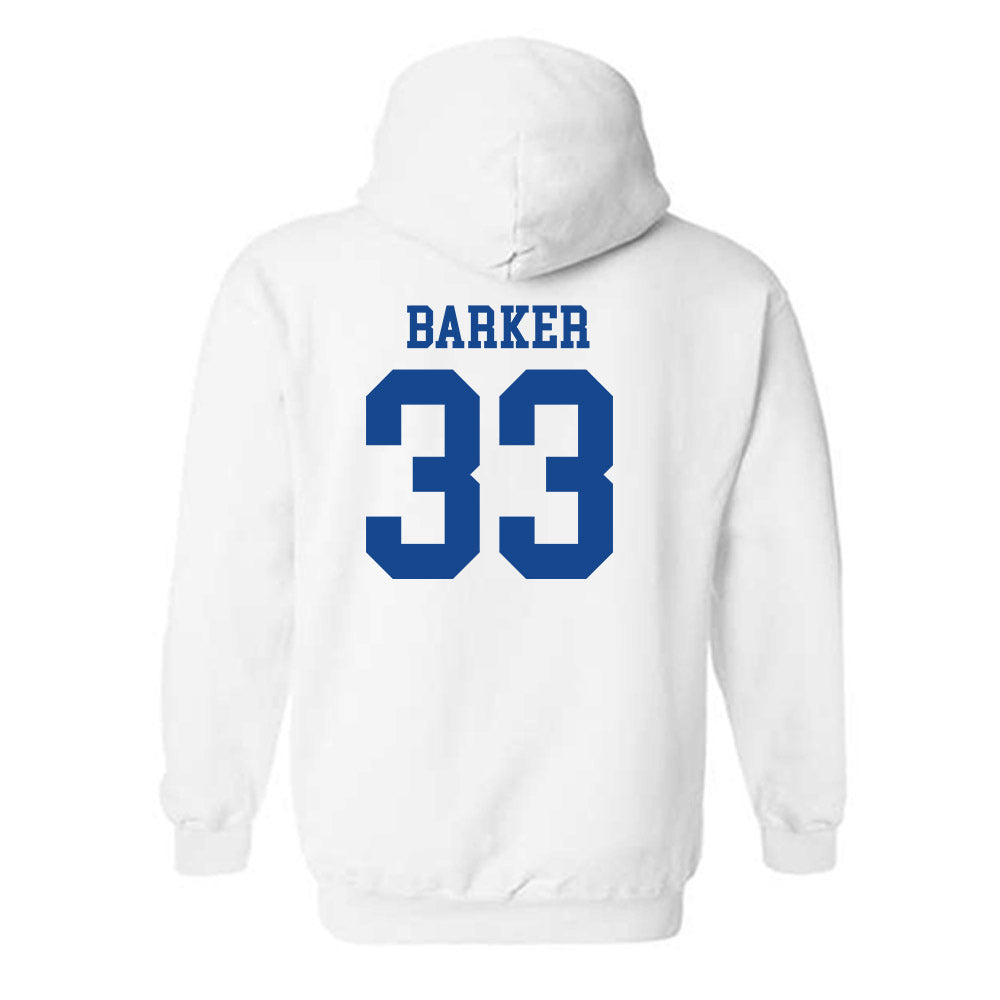 SMU - NCAA Football : Zakye Barker - White Hooded Sweatshirt-1