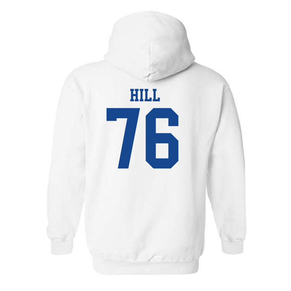 SMU - NCAA Football : Drew Hill - White Hooded Sweatshirt-1