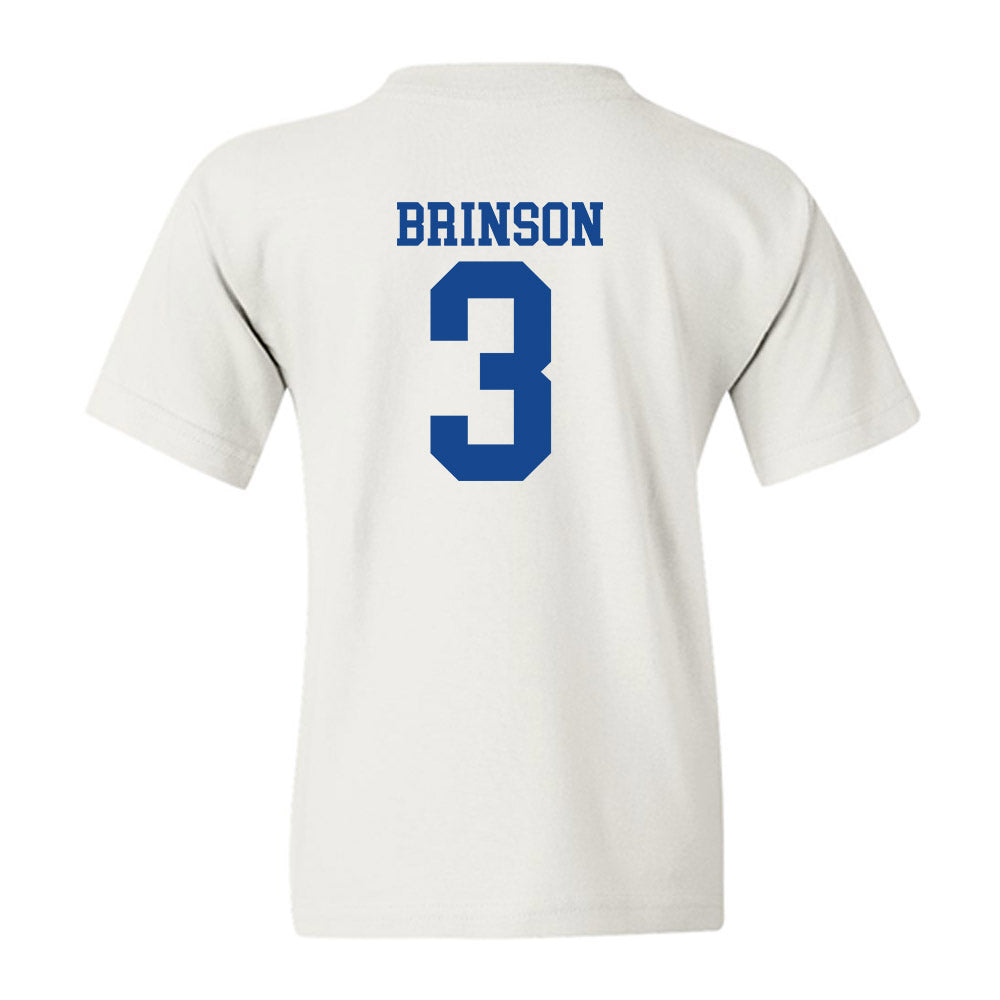 SMU - NCAA Football : Romello Brinson - White Youth T-Shirt-1
