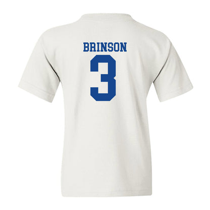 SMU - NCAA Football : Romello Brinson - White Youth T-Shirt-1