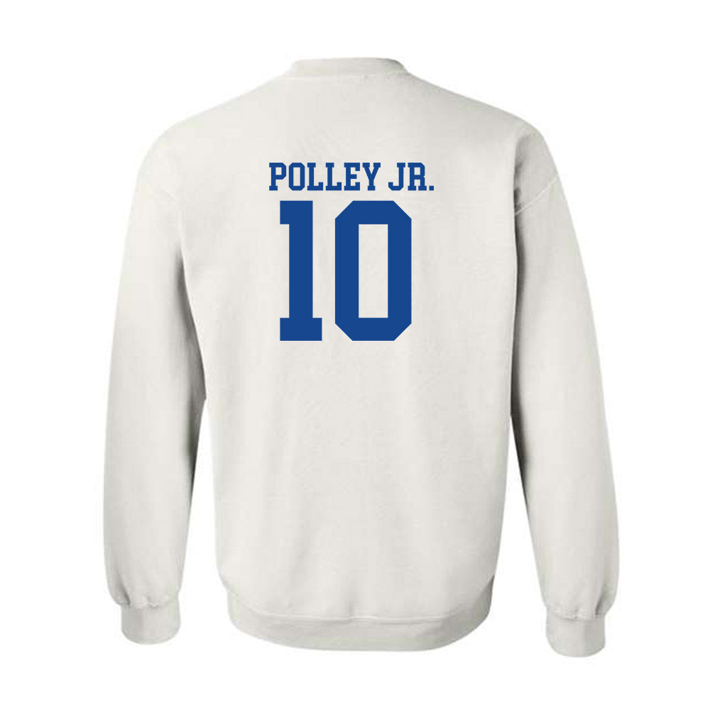 SMU - NCAA Football : Tyren Polley Jr. - White Crewneck Sweatshirt-1