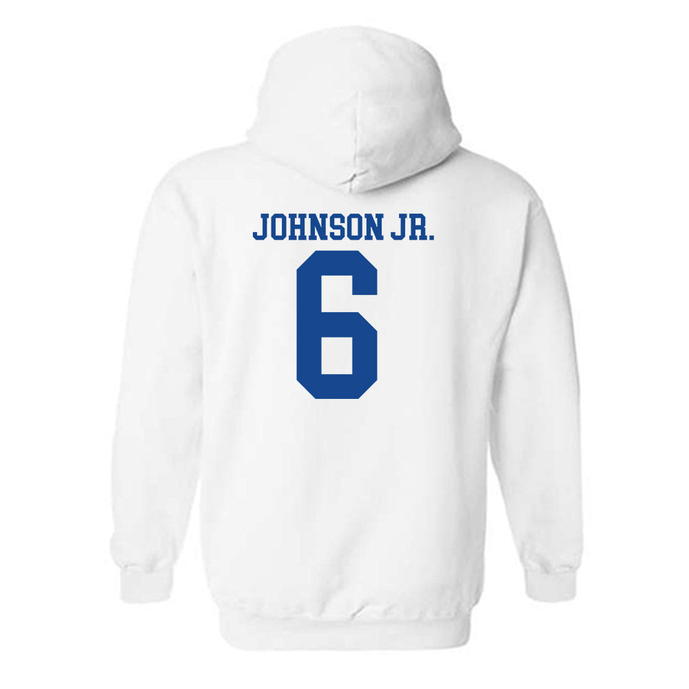 SMU - NCAA Football : Chris Johnson Jr. - White Hooded Sweatshirt-1
