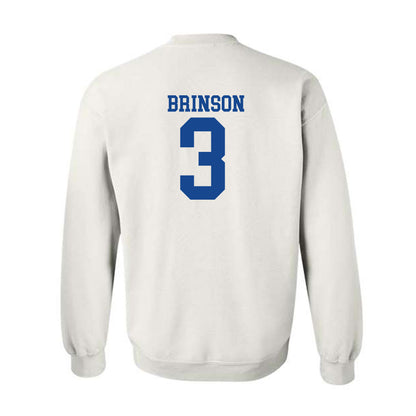 SMU - NCAA Football : Romello Brinson - White Crewneck Sweatshirt-1