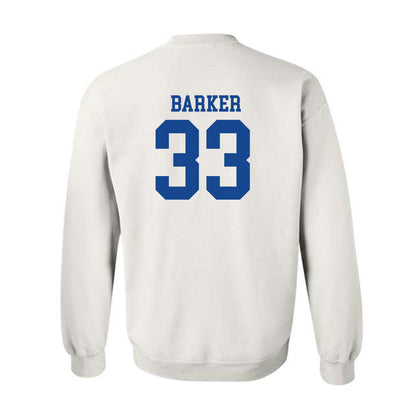 SMU - NCAA Football : Zakye Barker - White Crewneck Sweatshirt-1