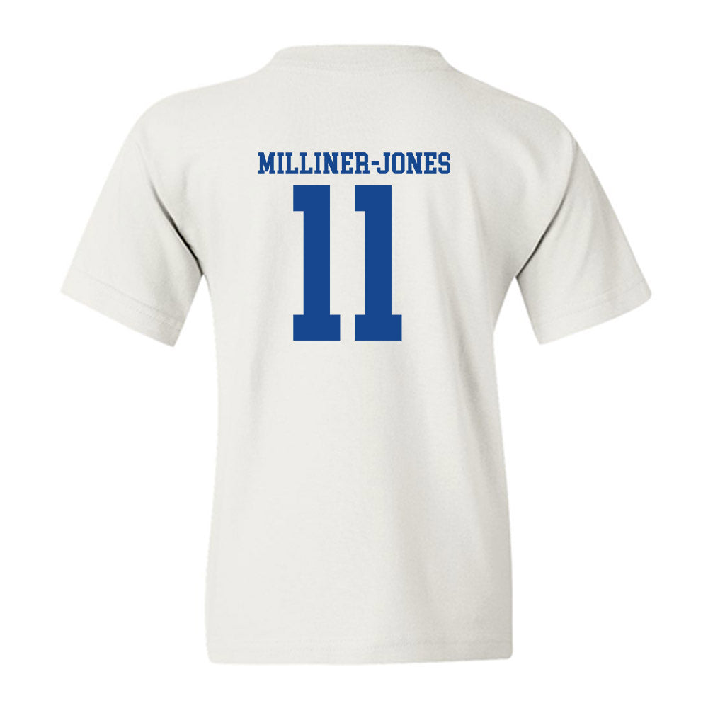 SMU - NCAA Football : Jaden Milliner-Jones - White Youth T-Shirt-1