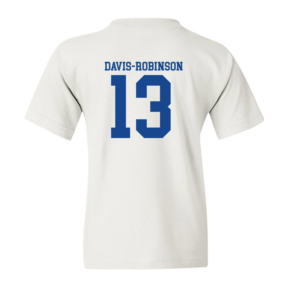 SMU - NCAA Football : Jaelyn Davis-Robinson - White Youth T-Shirt-1