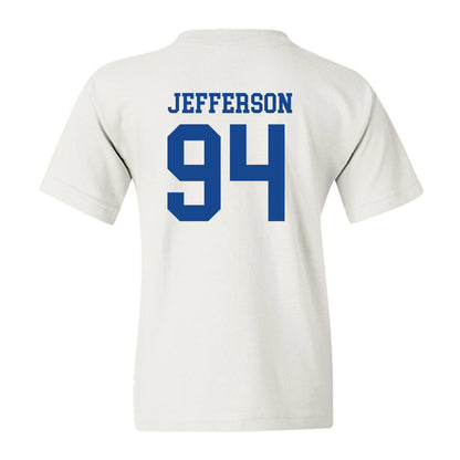 SMU - NCAA Football : Jonathan Jefferson - White Youth T-Shirt-1