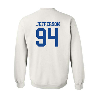 SMU - NCAA Football : Jonathan Jefferson - White Crewneck Sweatshirt-1