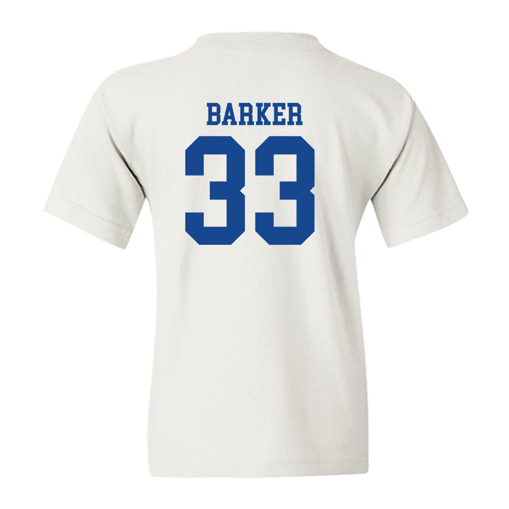 SMU - NCAA Football : Zakye Barker - White Youth T-Shirt-1