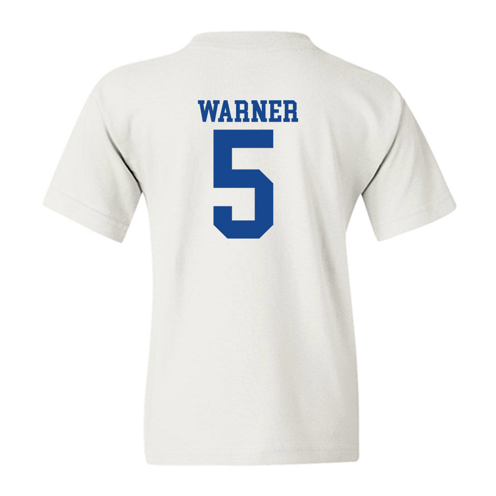 SMU - NCAA Football : DJ Warner - White Youth T-Shirt-1