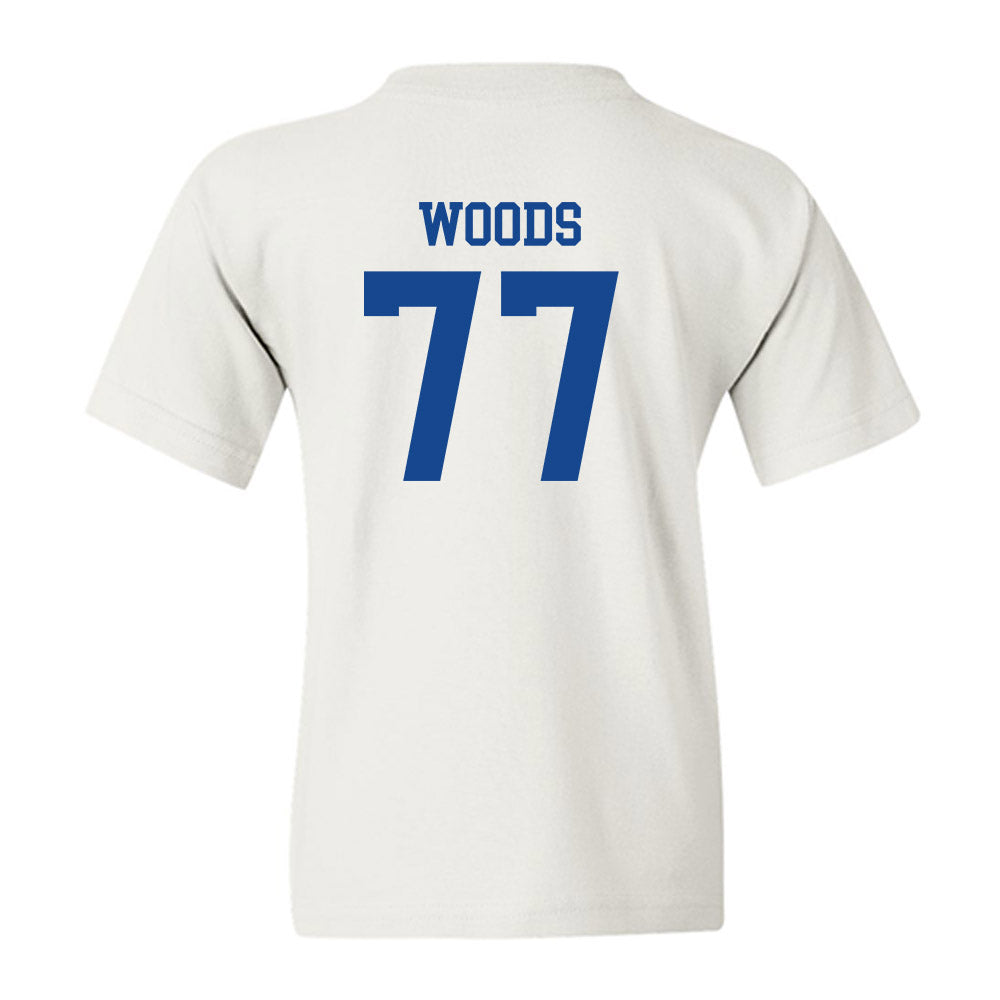 SMU - NCAA Football : Alexzander Woods - White Youth T-Shirt-1