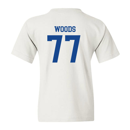 SMU - NCAA Football : Alexzander Woods - White Youth T-Shirt-1