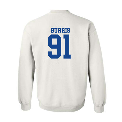 SMU - NCAA Football : Blake Burris - White Crewneck Sweatshirt-1