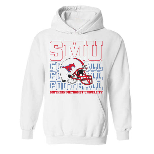 SMU - NCAA Football : Tyren Polley Jr. - White Hooded Sweatshirt-0