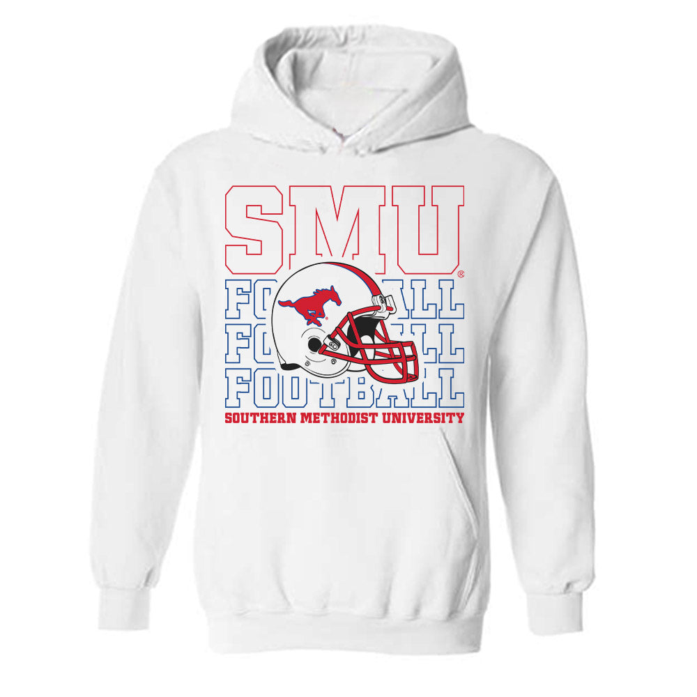 SMU - NCAA Football : Paris Patterson - White Hooded Sweatshirt-0