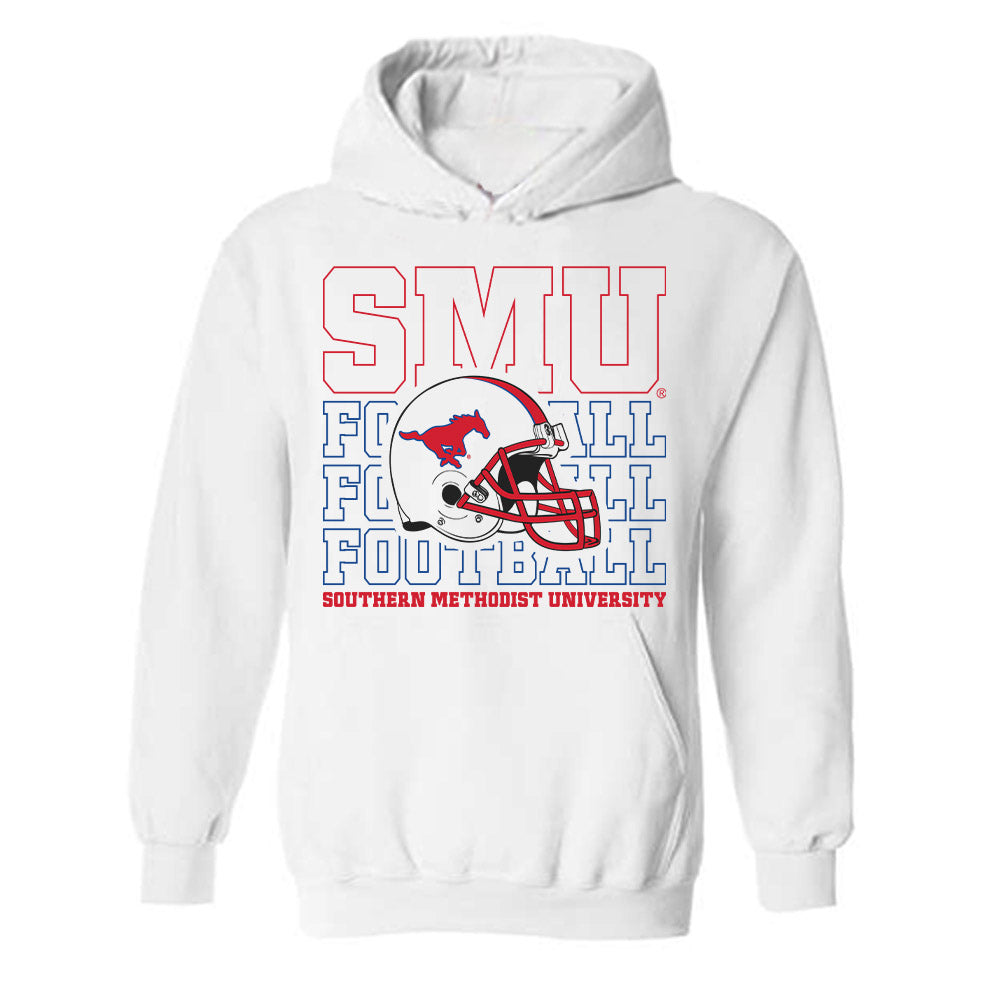 SMU - NCAA Football : Romello Brinson - White Hooded Sweatshirt-0