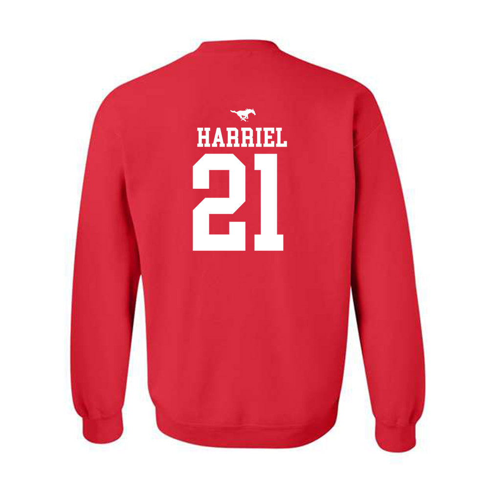 SMU - NCAA Women's Basketball : Jzaniya Harriel - Sports Shersey Crewneck Sweatshirt-1