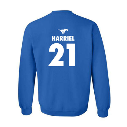 SMU - NCAA Women's Basketball : Jzaniya Harriel - Sports Shersey Crewneck Sweatshirt-1