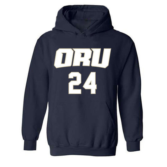 Oral Roberts - NCAA Men's Basketball : Josiah Moore - Classic Shersey Hooded Sweatshirt-0