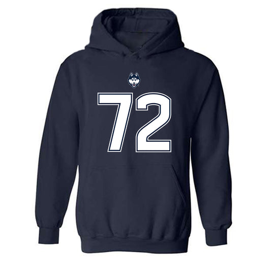 UConn - NCAA Football : Josh Tavui - Classic Shersey Hooded Sweatshirt-0