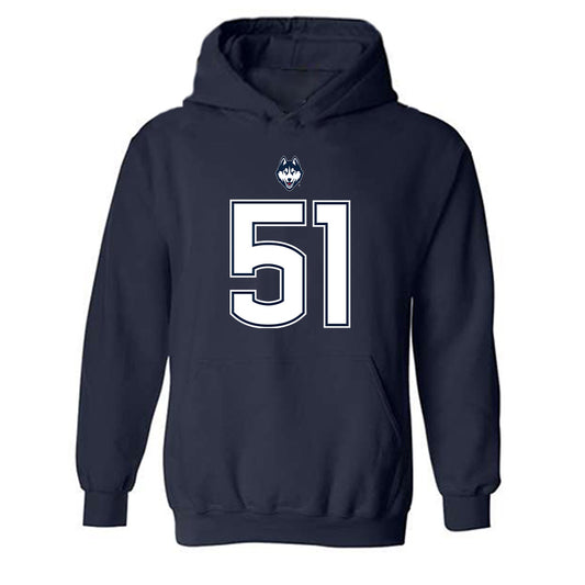 UConn - NCAA Football : Joe McGann - Classic Shersey Hooded Sweatshirt-0
