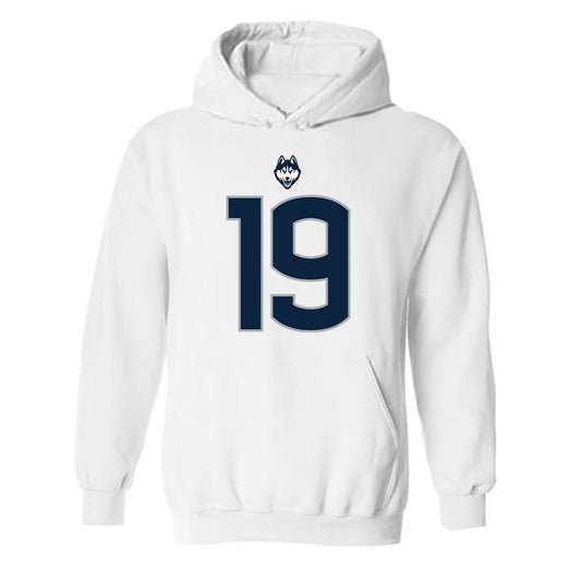 UConn - NCAA Football : Ethan Hogg - Classic Shersey Hooded Sweatshirt-0