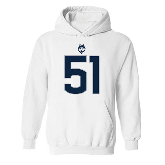 UConn - NCAA Football : Joe McGann - Classic Shersey Hooded Sweatshirt-0