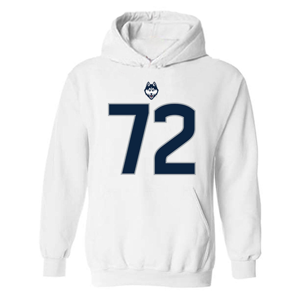 UConn - NCAA Football : Josh Tavui - Classic Shersey Hooded Sweatshirt-0