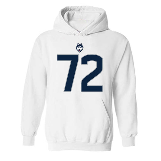 UConn - NCAA Football : Josh Tavui - Classic Shersey Hooded Sweatshirt-0