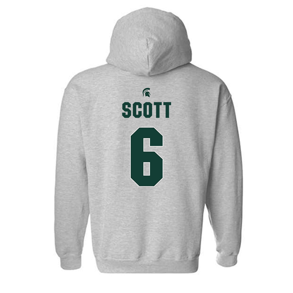 Michigan State - NCAA Men's Basketball : Jordan Scott - Sports Shersey Hooded Sweatshirt-1