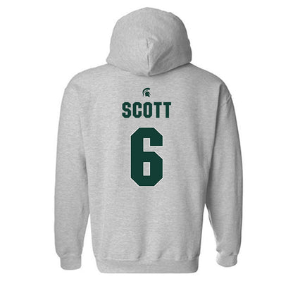 Michigan State - NCAA Men's Basketball : Jordan Scott - Sports Shersey Hooded Sweatshirt-1