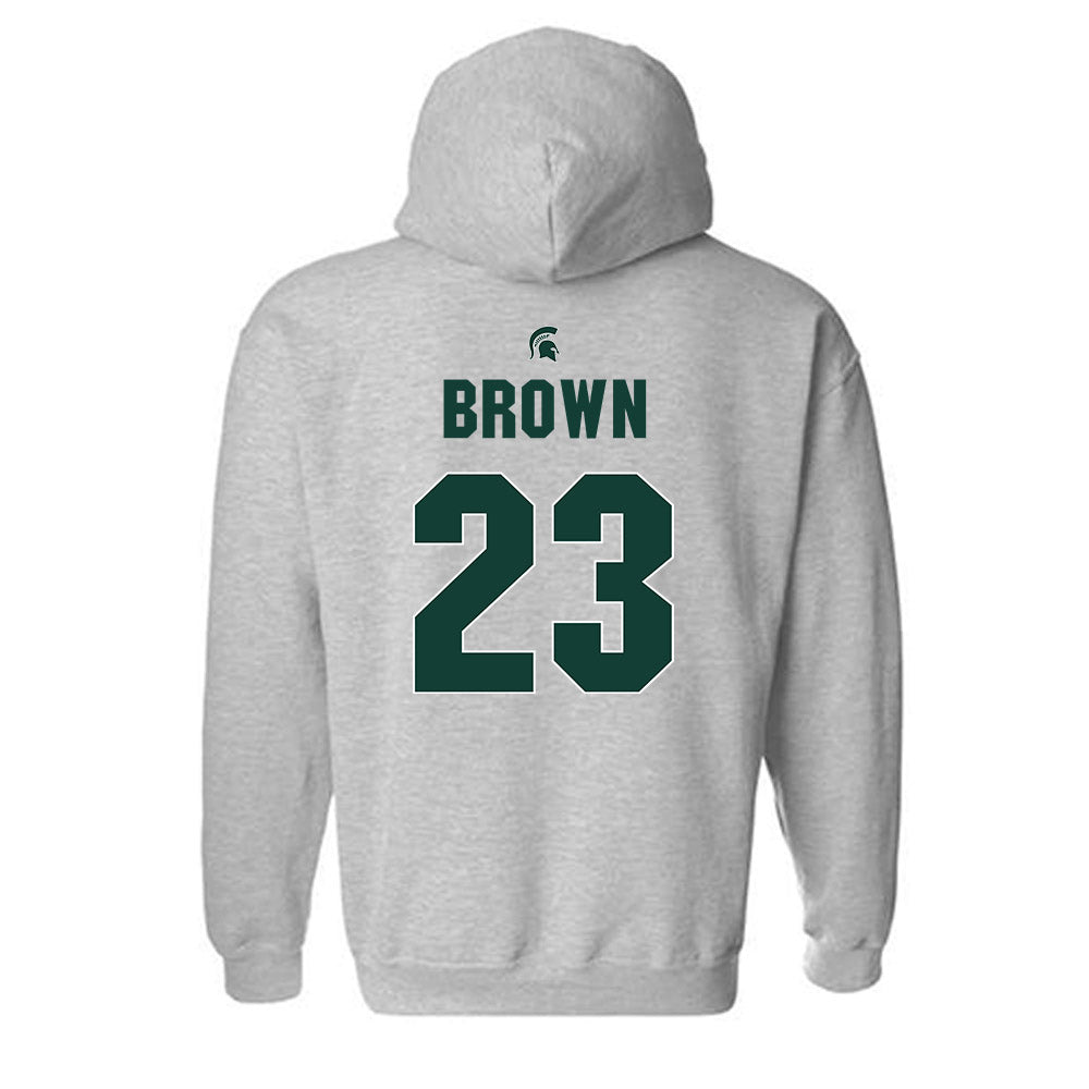 Michigan State - NCAA Women's Basketball : Jalyn Brown - Sports Shersey Hooded Sweatshirt-1