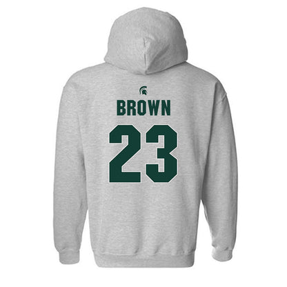 Michigan State - NCAA Women's Basketball : Jalyn Brown - Sports Shersey Hooded Sweatshirt-1