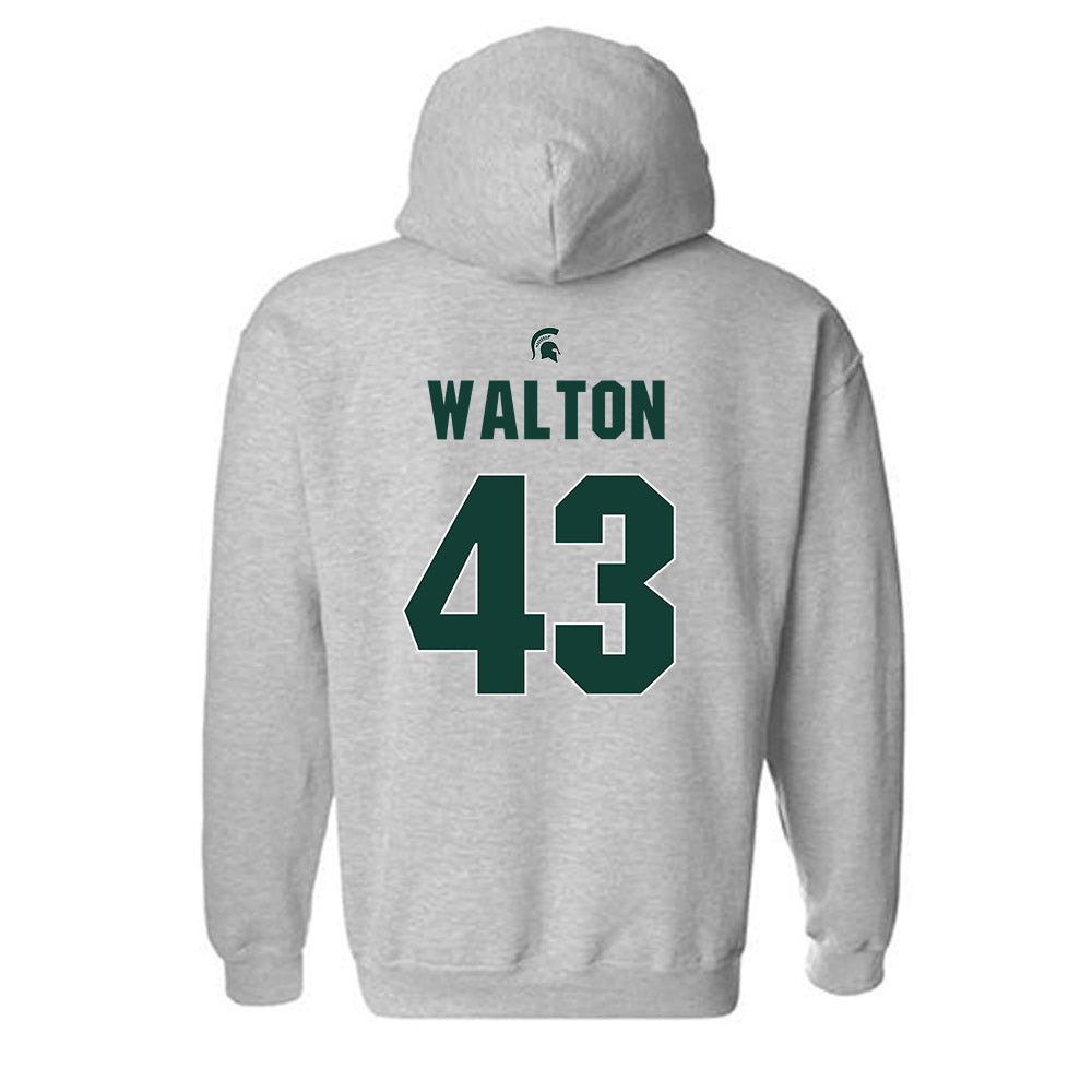 Michigan State - NCAA Men's Basketball : Colin Walton - Sports Shersey Hooded Sweatshirt-1