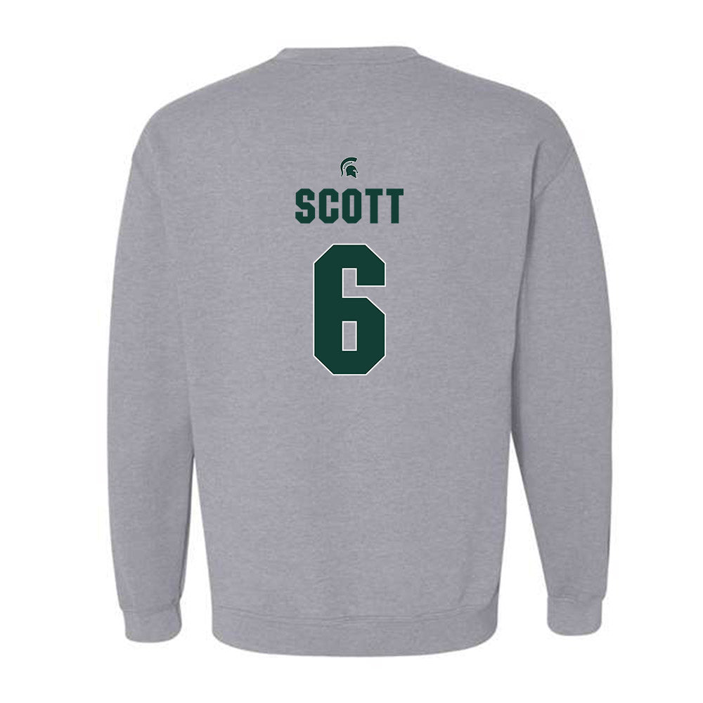 Michigan State - NCAA Men's Basketball : Jordan Scott - Sports Shersey Crewneck Sweatshirt-1