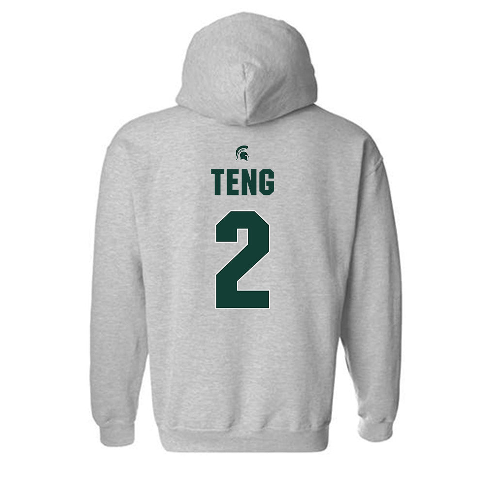 Michigan State - NCAA Men's Basketball : Kur Teng - Sports Shersey Hooded Sweatshirt-1