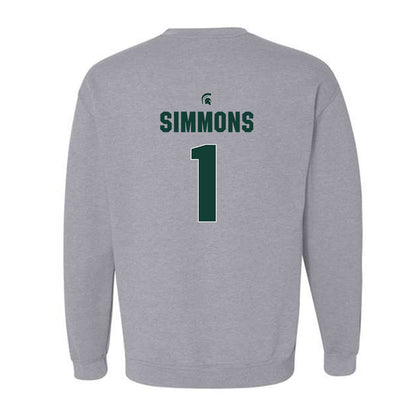 Michigan State - NCAA Women's Basketball : Jaddan Simmons - Sports Shersey Crewneck Sweatshirt-1