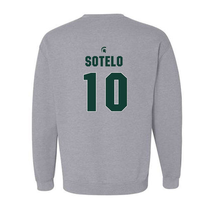 Michigan State - NCAA Women's Basketball : Ines Sotelo - Sports Shersey Crewneck Sweatshirt-1